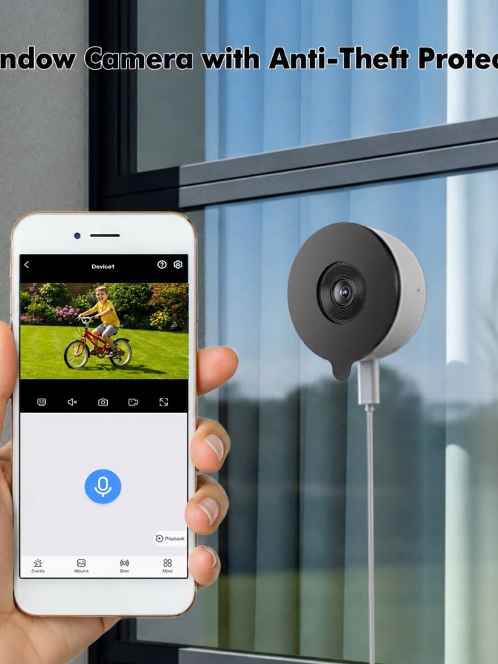 Y661 3MP Window Security Camera Indoor Mount for Outdoor Monitoring Night Vision